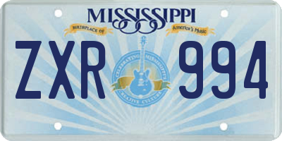 MS license plate ZXR994