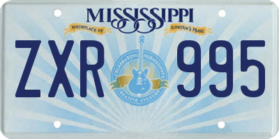 MS license plate ZXR995