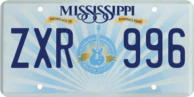MS license plate ZXR996