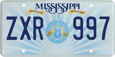 MS license plate ZXR997