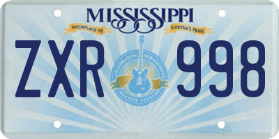 MS license plate ZXR998