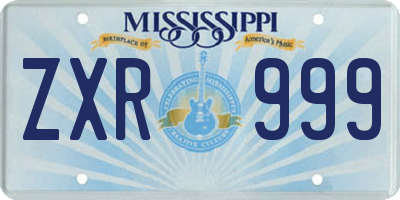 MS license plate ZXR999