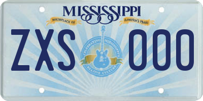 MS license plate ZXS000