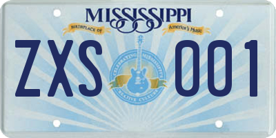 MS license plate ZXS001