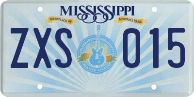 MS license plate ZXS015