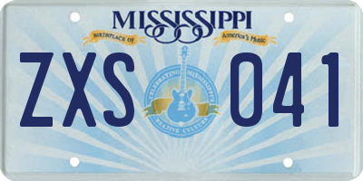 MS license plate ZXS041