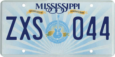 MS license plate ZXS044