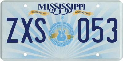 MS license plate ZXS053