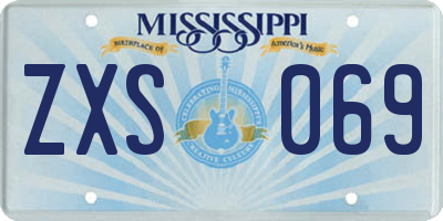 MS license plate ZXS069