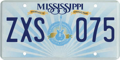 MS license plate ZXS075
