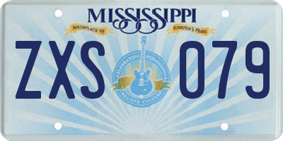 MS license plate ZXS079
