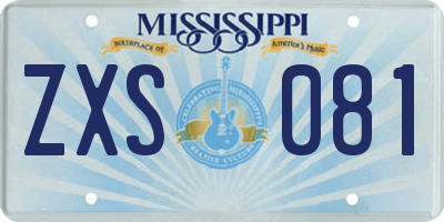 MS license plate ZXS081