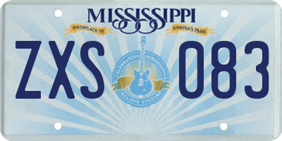 MS license plate ZXS083