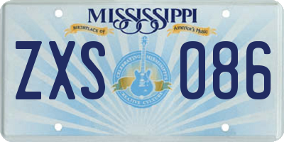 MS license plate ZXS086