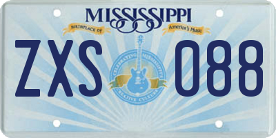 MS license plate ZXS088