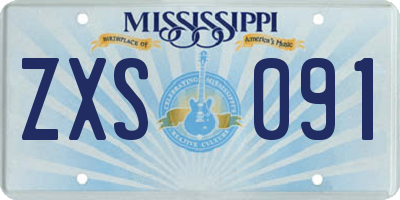 MS license plate ZXS091