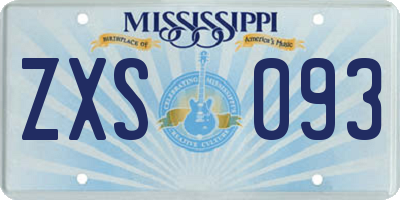 MS license plate ZXS093