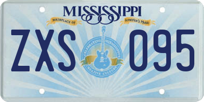 MS license plate ZXS095