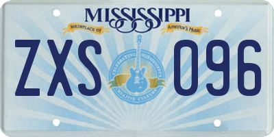 MS license plate ZXS096