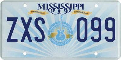 MS license plate ZXS099