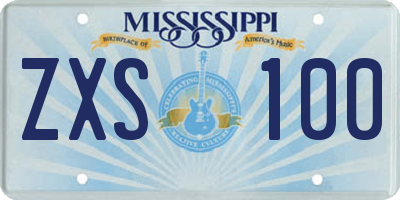 MS license plate ZXS100