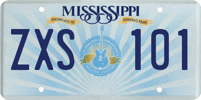 MS license plate ZXS101