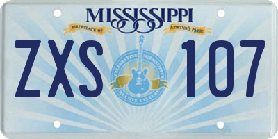 MS license plate ZXS107