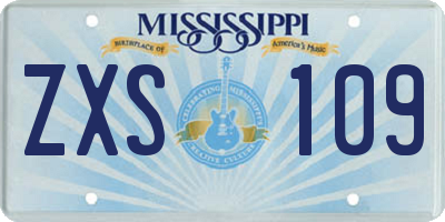 MS license plate ZXS109