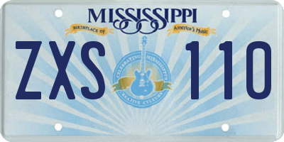 MS license plate ZXS110
