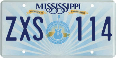 MS license plate ZXS114