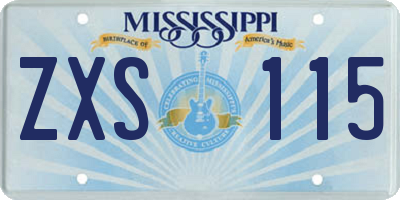 MS license plate ZXS115