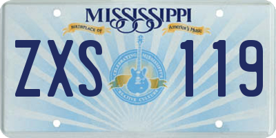 MS license plate ZXS119