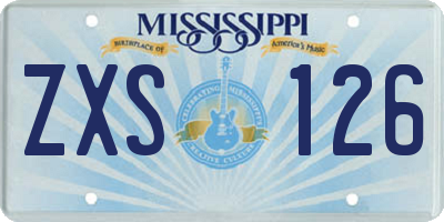 MS license plate ZXS126