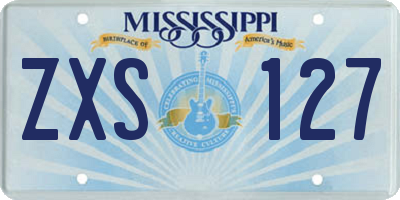 MS license plate ZXS127