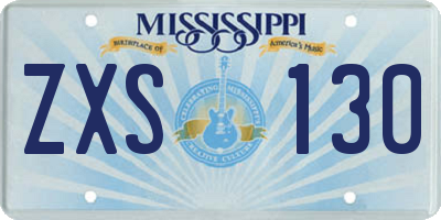MS license plate ZXS130