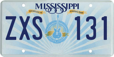 MS license plate ZXS131