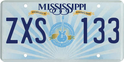 MS license plate ZXS133
