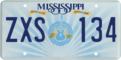 MS license plate ZXS134