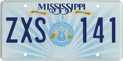 MS license plate ZXS141