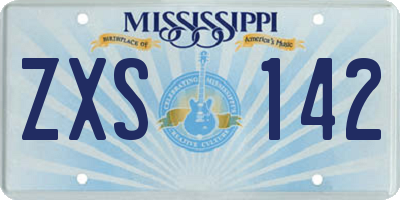 MS license plate ZXS142