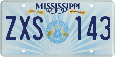 MS license plate ZXS143