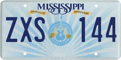 MS license plate ZXS144