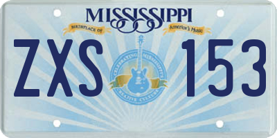 MS license plate ZXS153