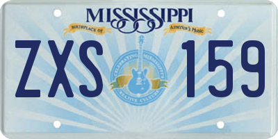 MS license plate ZXS159