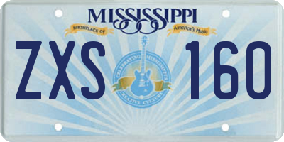 MS license plate ZXS160