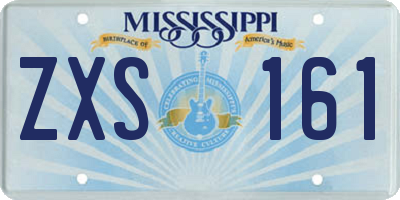 MS license plate ZXS161