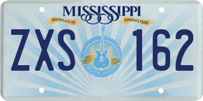 MS license plate ZXS162