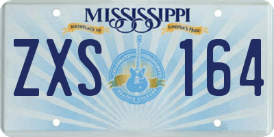 MS license plate ZXS164