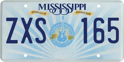 MS license plate ZXS165
