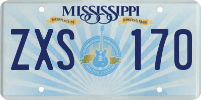 MS license plate ZXS170